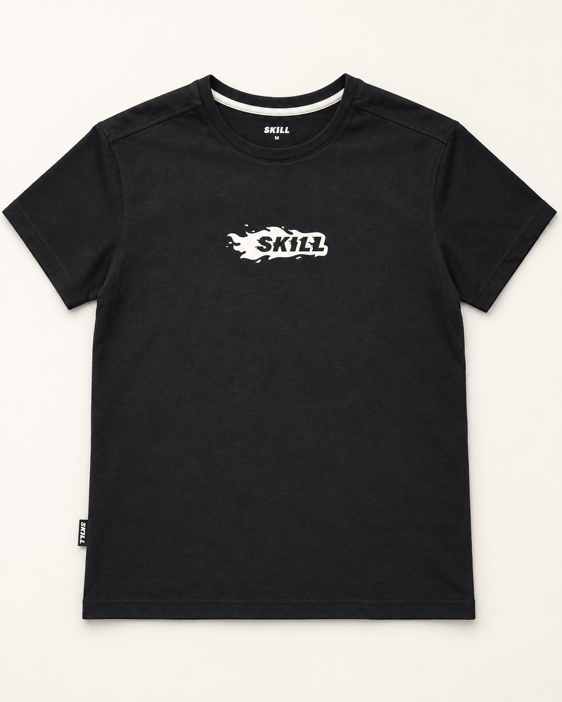 Burning SKILL™ T-Shirt | Black / Off-White - skill.shop