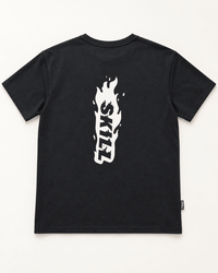 Burning SKILL™ T-Shirt | Black / Off-White - skill.shop