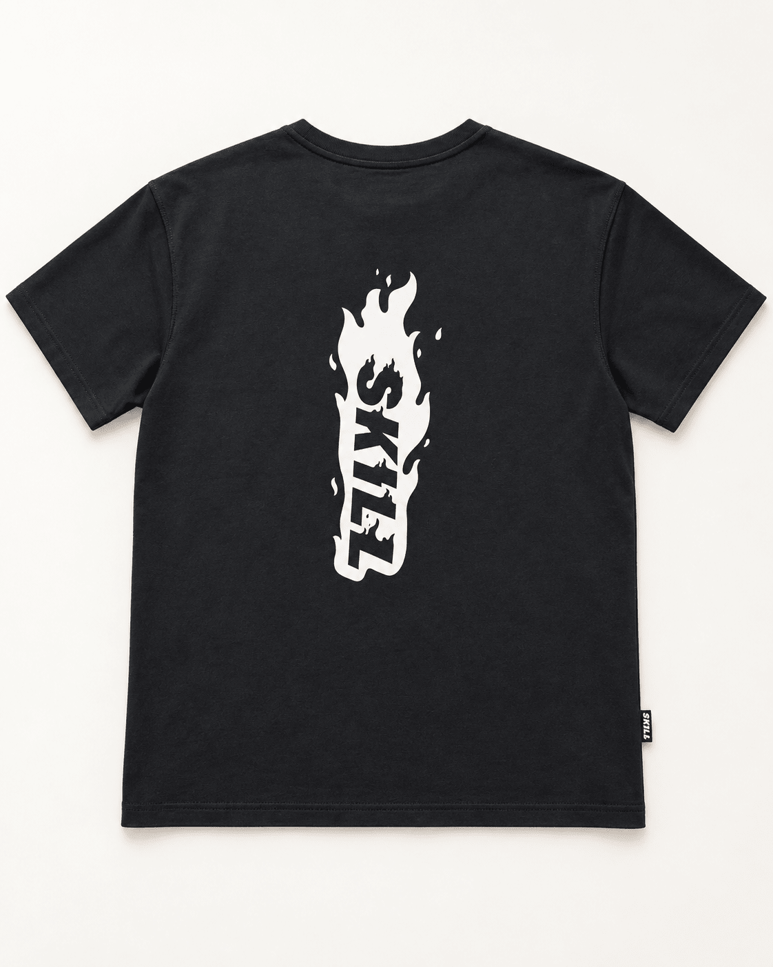 Burning SKILL™ T-Shirt | Black / Off-White - skill.shop
