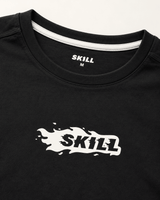 Burning SKILL™ T-Shirt | Black / Off-White - skill.shop