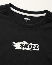 Burning SKILL™ T-Shirt | Black / Off-White - skill.shop