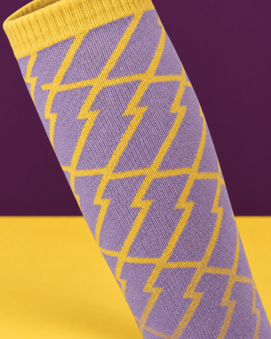 SKILL™ Lightning Ski Socks | Lila/Gelb - skill.shop