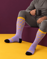 SKILL™ Lightning Ski Socks | Lila/Gelb - skill.shop