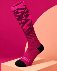 SKILL™ Leopard Ski Socks | Pink - skill.shop