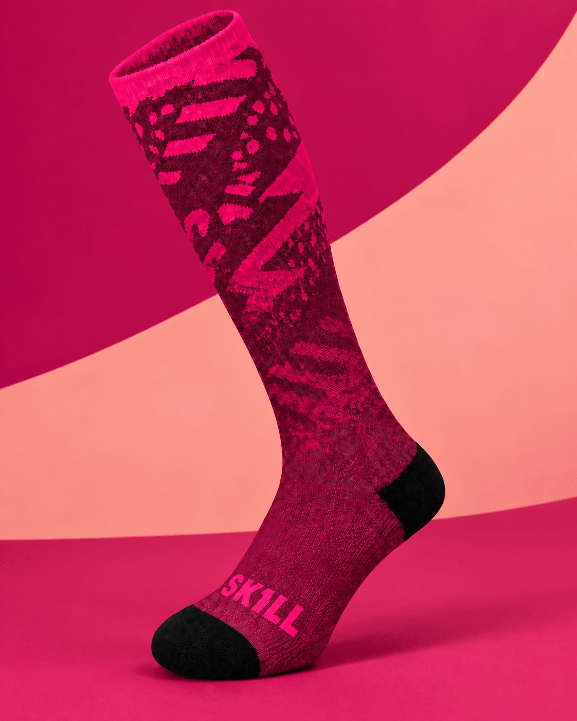 SKILL™ Leopard Ski Socks | Pink - skill.shop