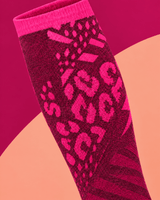 SKILL™ Leopard Ski Socks | Pink - skill.shop
