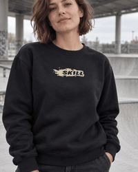 Burning Skill Crew Neck | Black Cappuccino - skill.shop