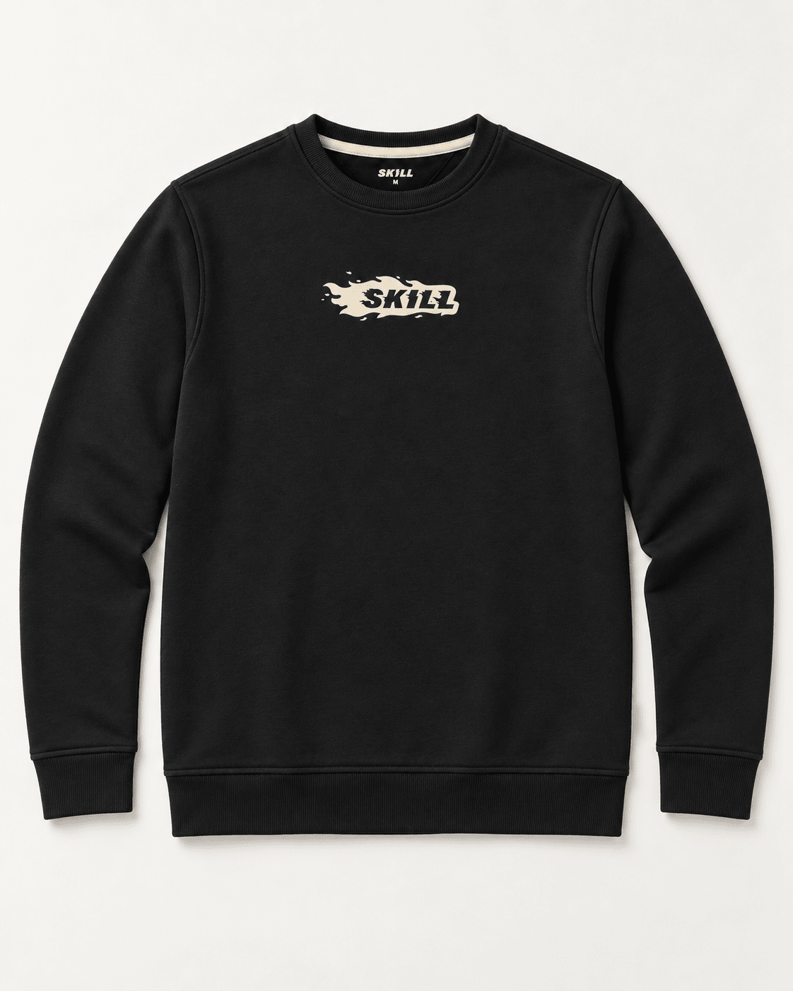 Burning Skill Crew Neck | Black Cappuccino - skill.shop