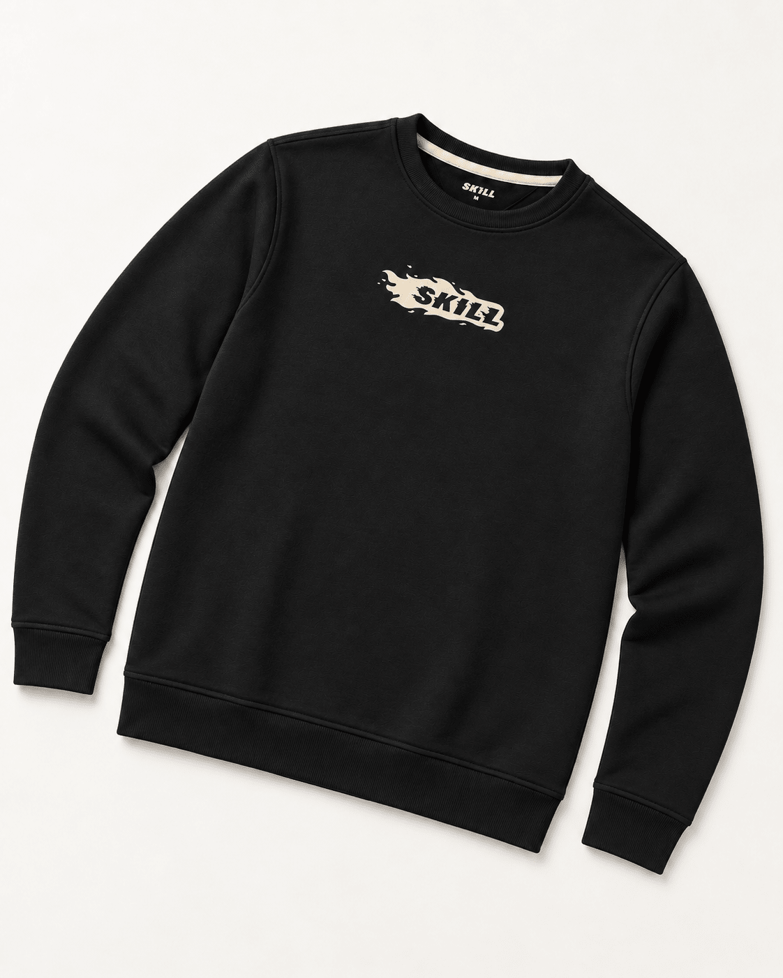 Burning Skill Crew Neck | Black Cappuccino - skill.shop