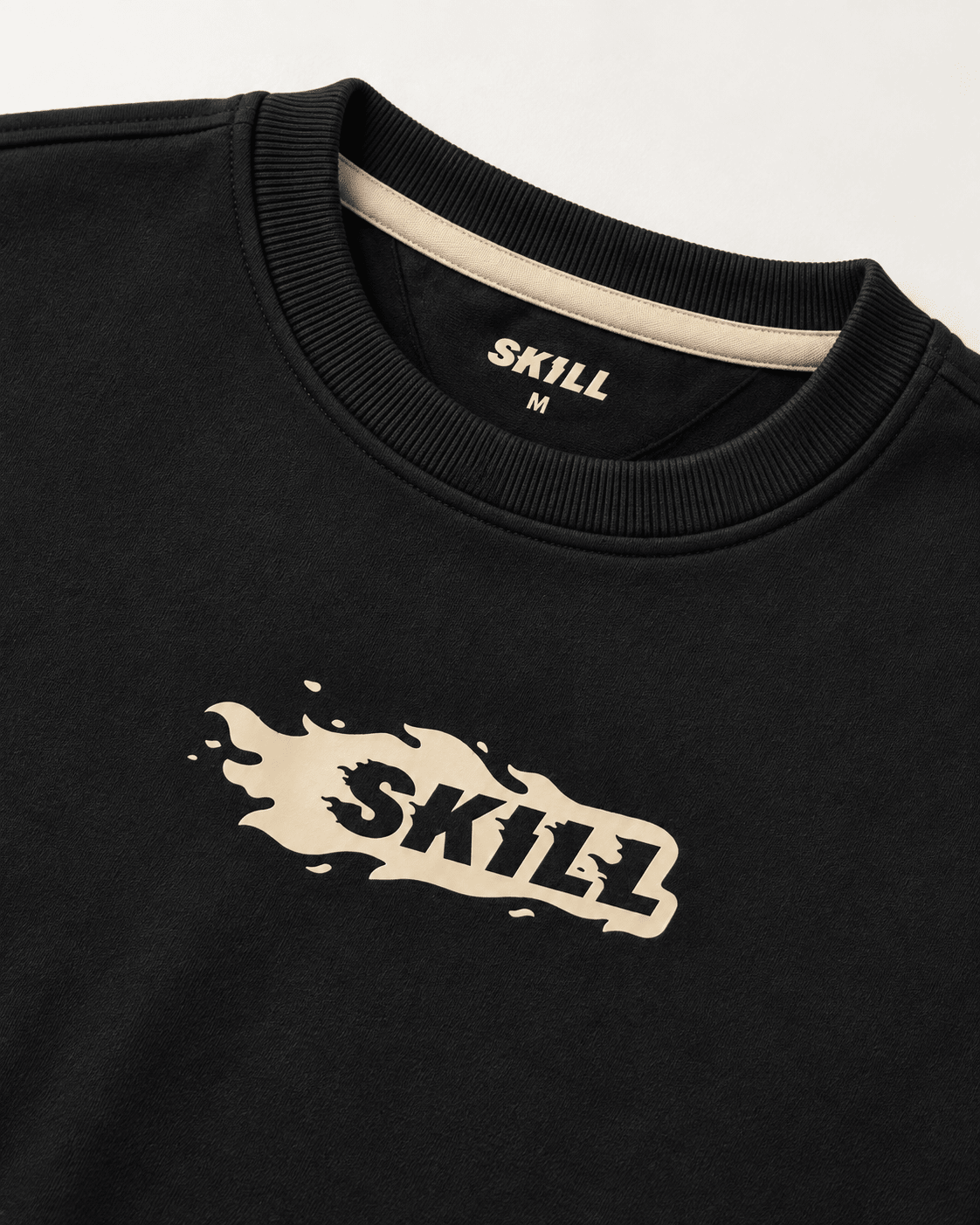 Burning Skill Crew Neck | Black Cappuccino - skill.shop