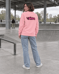 Burning SKILL Crew Neck | Coral Beam - skill.shop