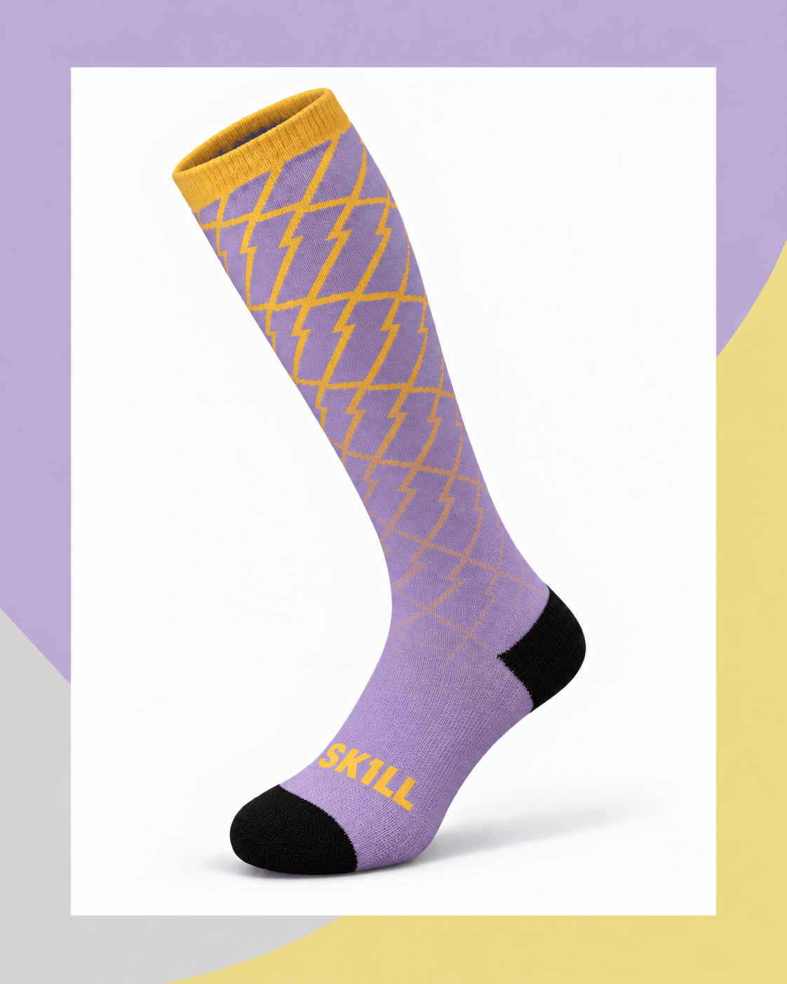 SKILL™ Lightning Ski Socks | Lila/Gelb - skill.shop