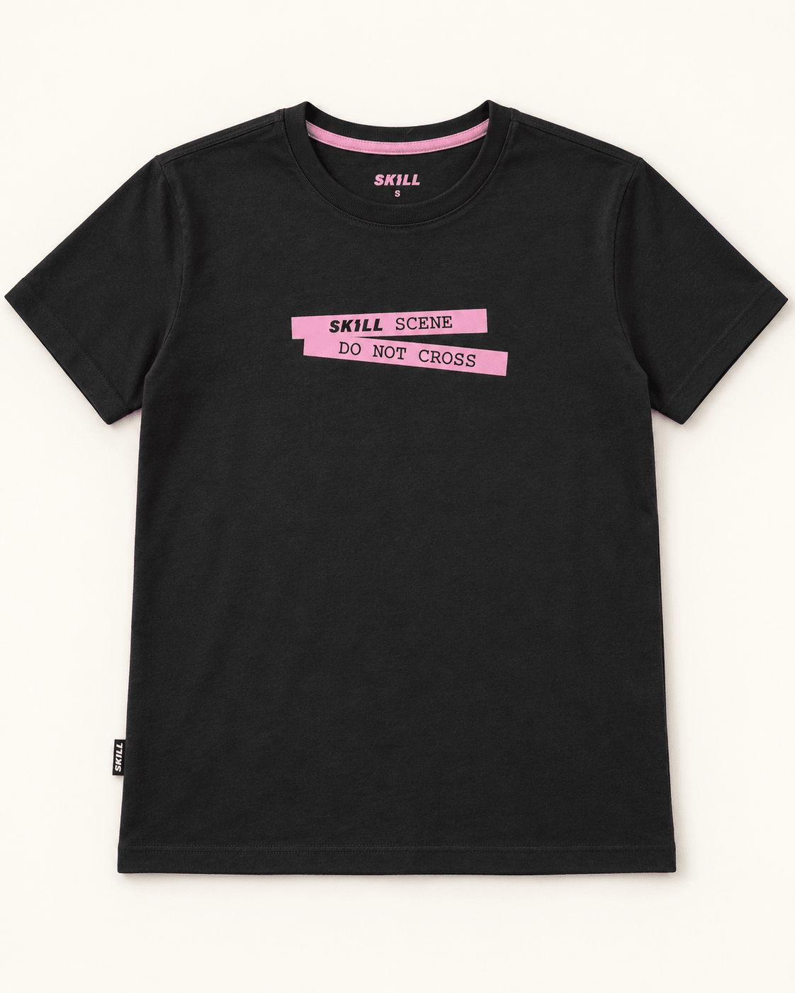 SKILL™ Scene Do Not Cross T-Shirt | Black Afterglow - skill.shop