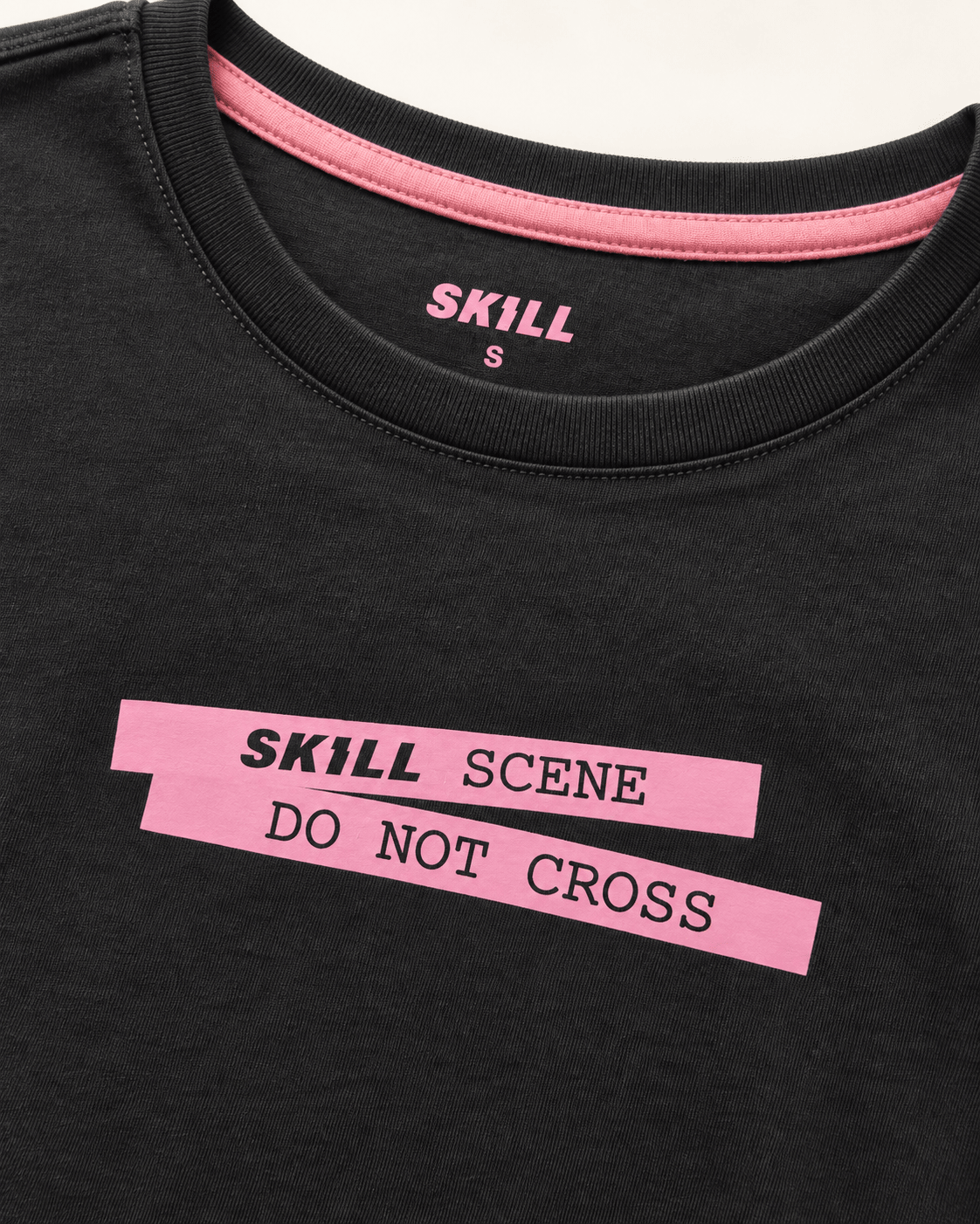 SKILL™ Scene Do Not Cross T-Shirt | Black Afterglow - skill.shop