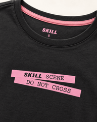 SKILL™ Scene Do Not Cross T-Shirt | Black Afterglow - skill.shop