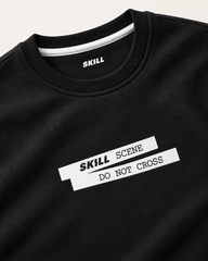 SKILL™ Scene Do Not Cross Crewneck | Schwarz / Off-White - skill.shop