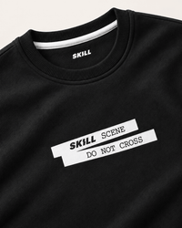 SKILL™ Scene Do Not Cross Crewneck | Schwarz / Off-White - skill.shop