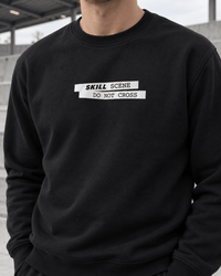 SKILL™ Scene Do Not Cross Crewneck | Schwarz / Off-White - skill.shop