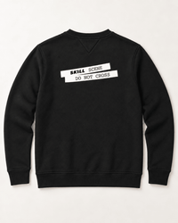 SKILL™ Scene Do Not Cross Crewneck | Schwarz / Off-White - skill.shop
