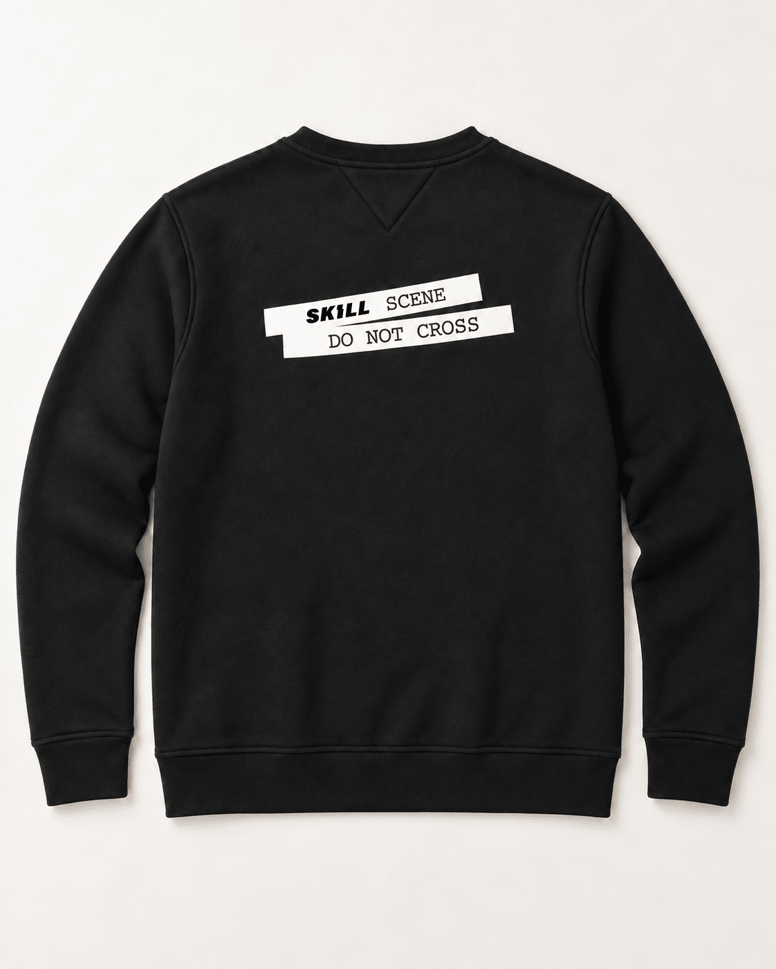 SKILL™ Scene Do Not Cross Crewneck | Schwarz / Off-White - skill.shop