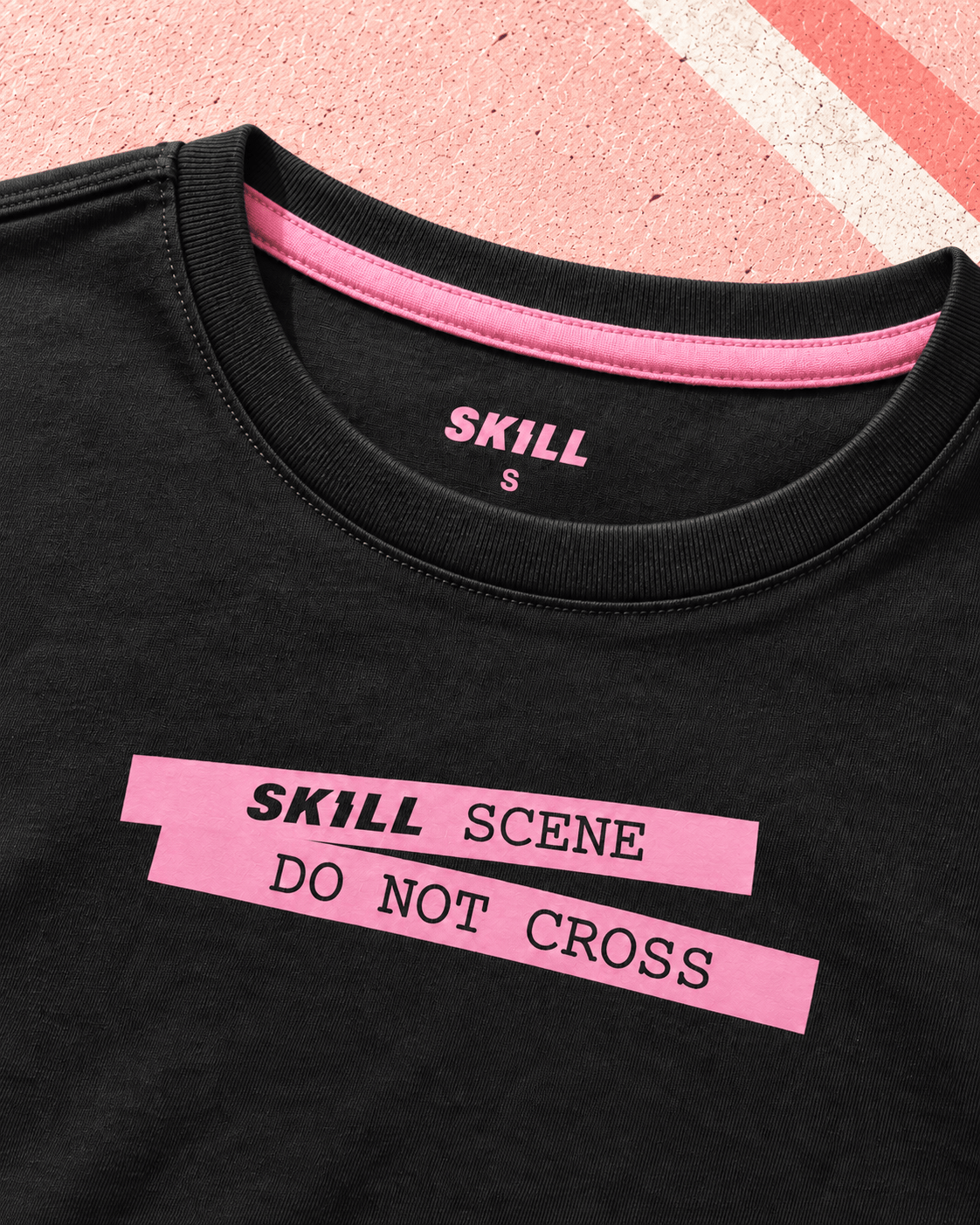 SKILL™ Scene Do Not Cross T-Shirt | Black Afterglow - skill.shop