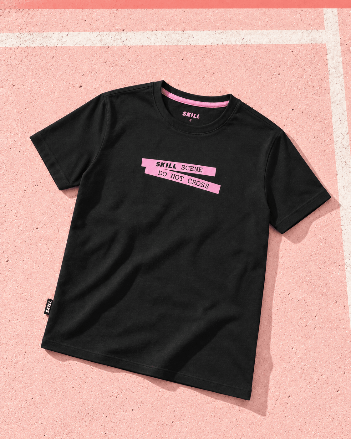 SKILL™ Scene Do Not Cross T-Shirt | Black Afterglow - skill.shop